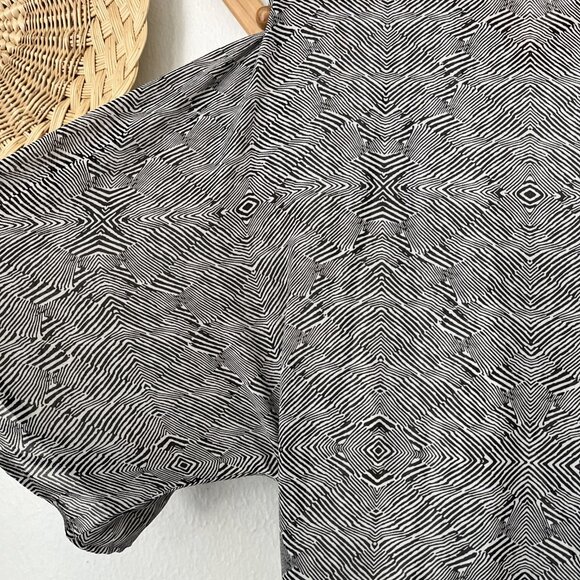 Standards & Practices gray black geometric print wrap maxi‎ dress NWT 1X - Picture 5 of 5